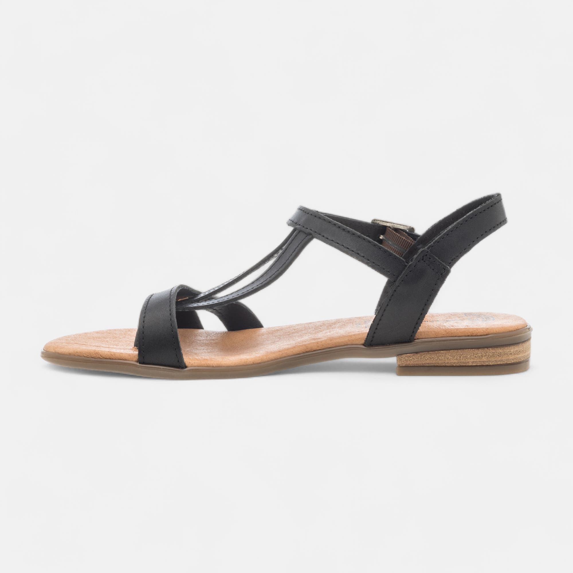 Sandales Femme en cuir noir