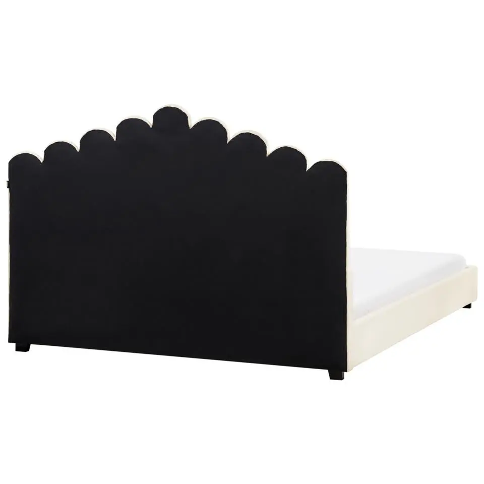 VINCENNES - Bed - Gebroken wit - 180 x 200 cm - Fluweel