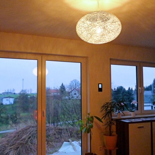 Landelijke hanglamp wit 50 cm - Corda Flat