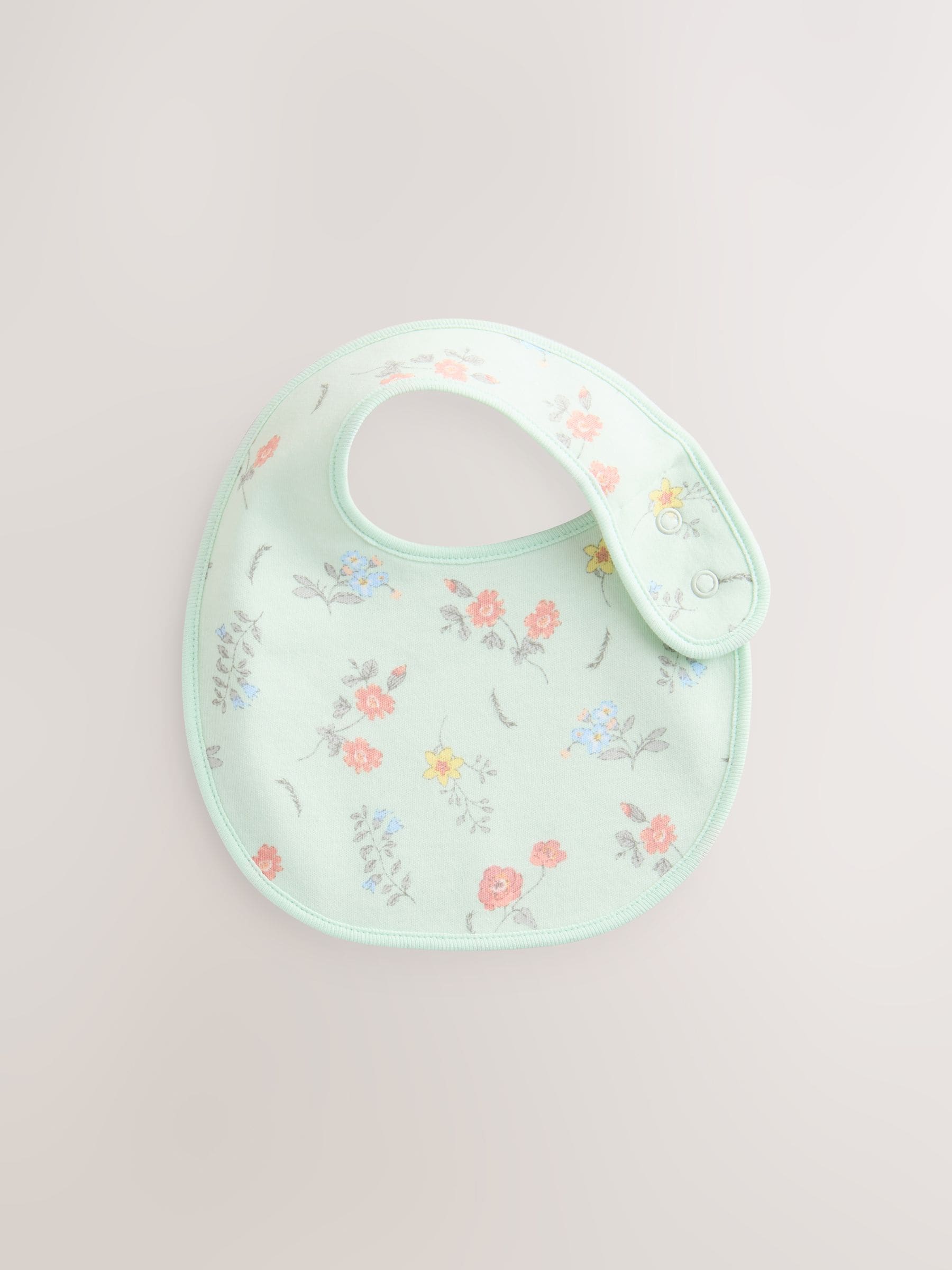 Zwart bloemenprint - 3 Babyslabbetjes