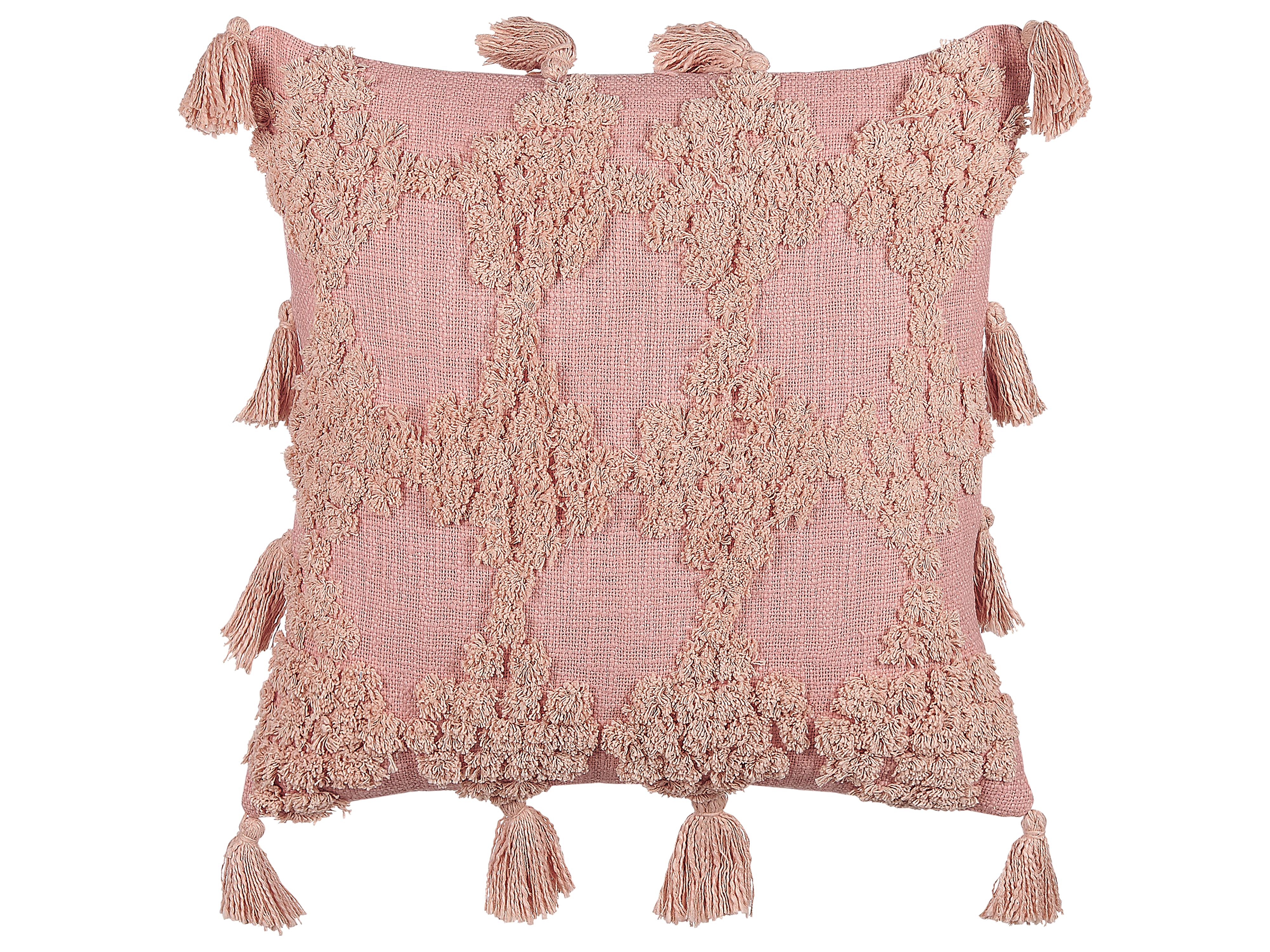 Set van 2 sierkussens TORENIA Katoen 45 x 45 cm Roze geometrisch patroon