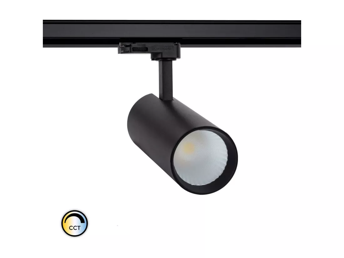 Spot LED sur Rail Triphasé 30W Bertha CCT Noir Sélectionnable (chaud-neutre-froid)
