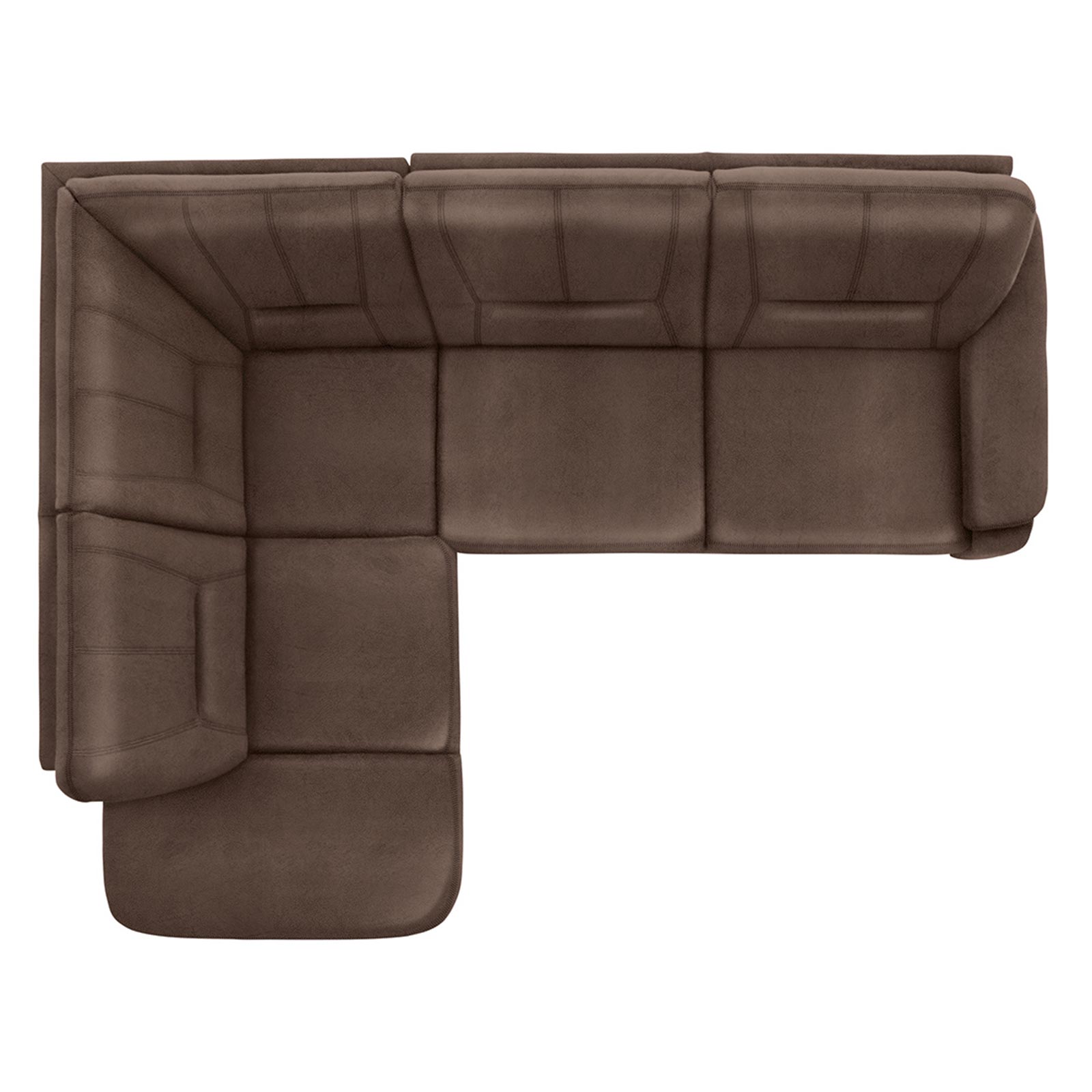 polsterpower Ecksofa - Saddle nougat - Basismodell - Ottomane links