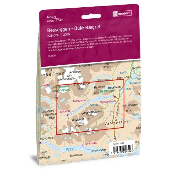Nordeca Besseggen 1:25 000 Turkart