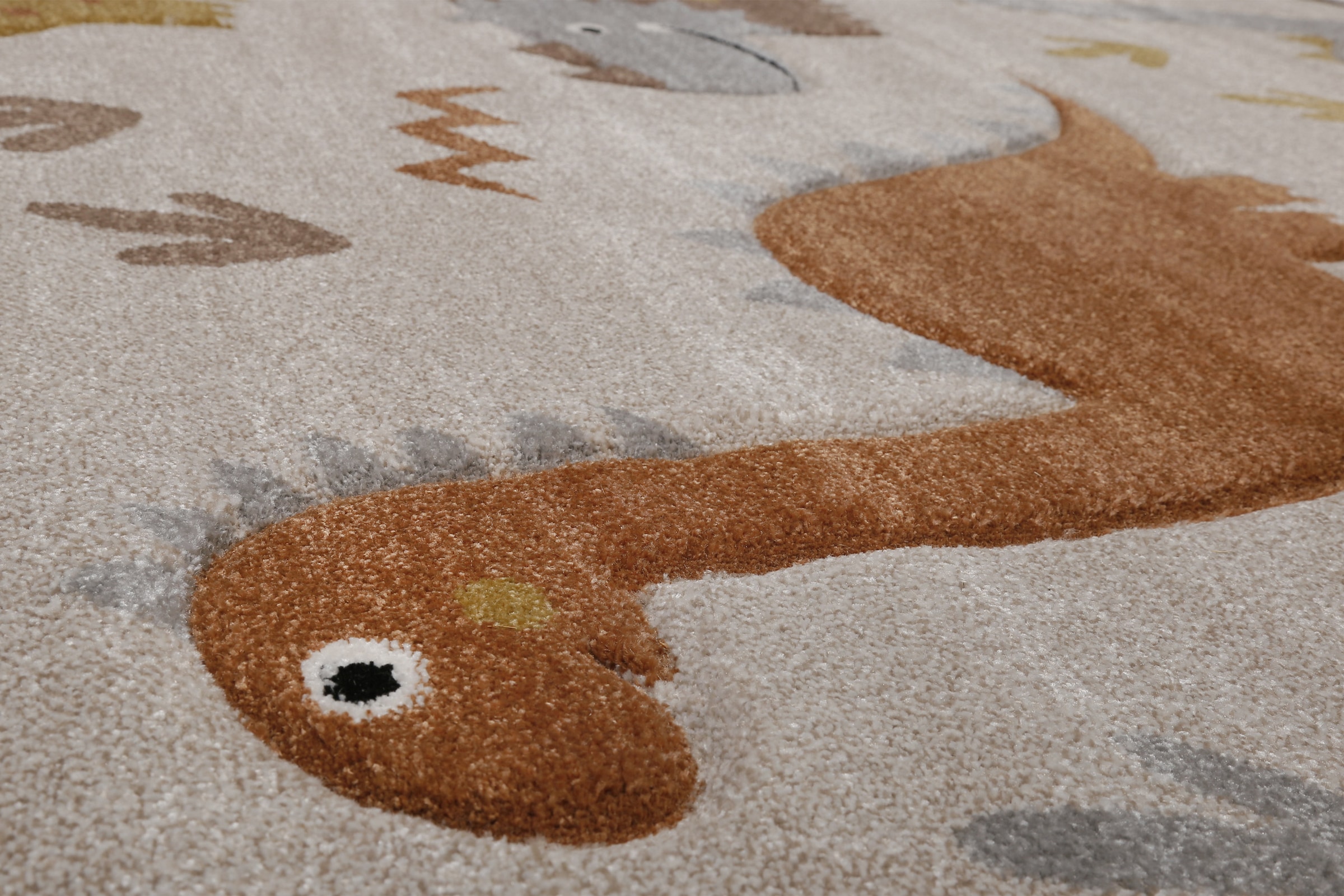 SMART KIDS Kinderteppich »T-Rex & Friends« rund 10 mm Höhe Moderner Spielteppich, strapazierfähig, pflegeleicht, Konturenschnitt