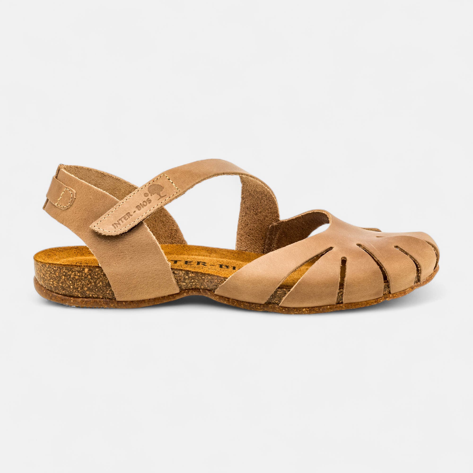 Mules semelle liège Femme en cuir beige