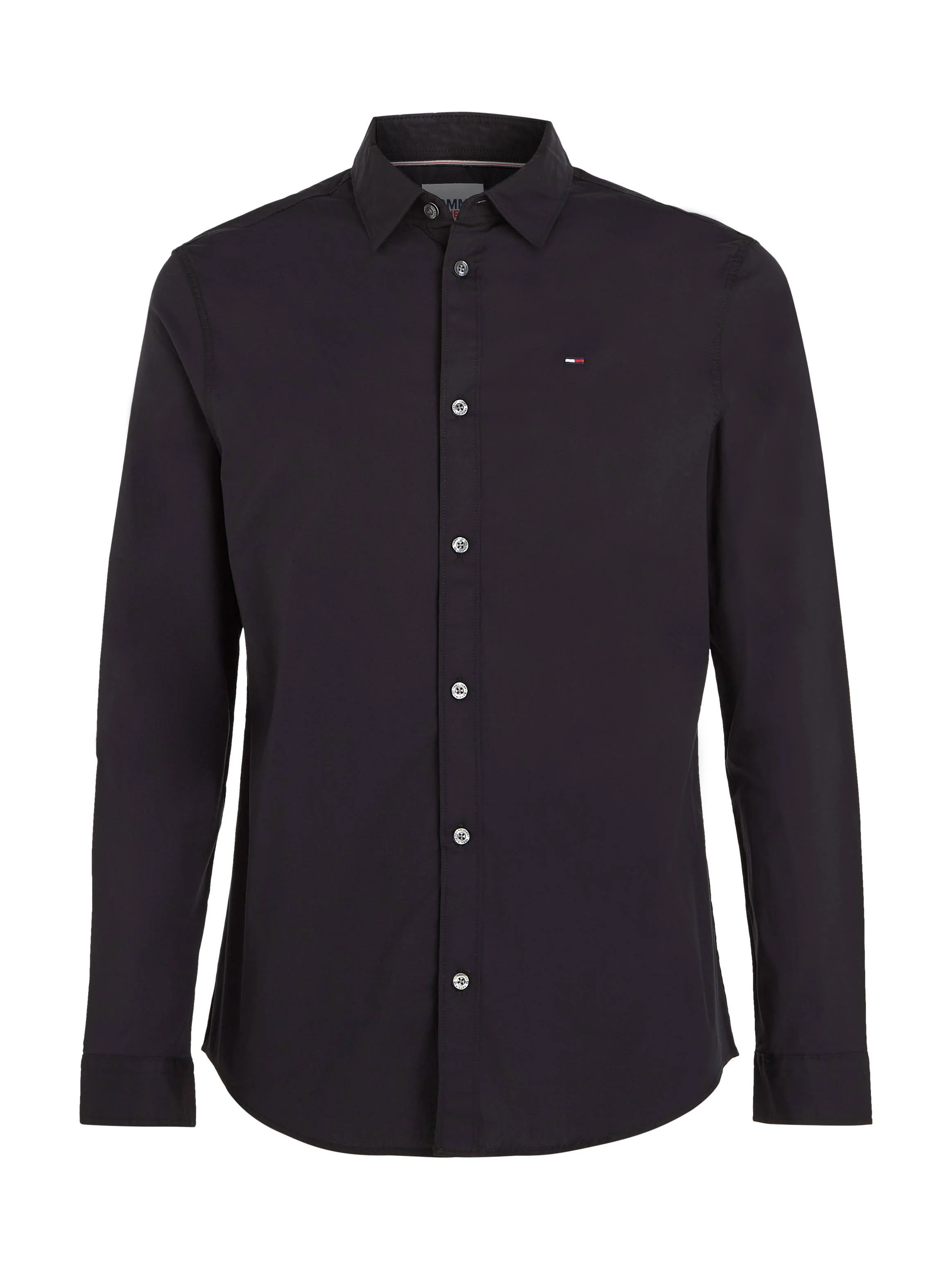 Tommy Jeans slim fit overhemd met katoen zwart