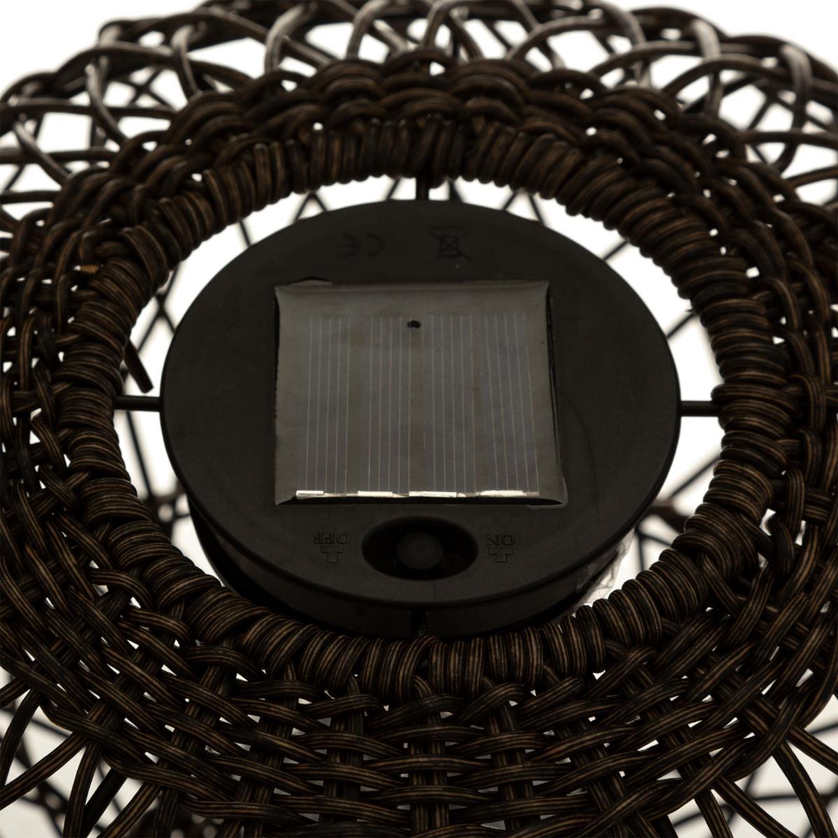LAMPE BOULE SOLAIRE NATUREL NOIR PENY D.31CM
