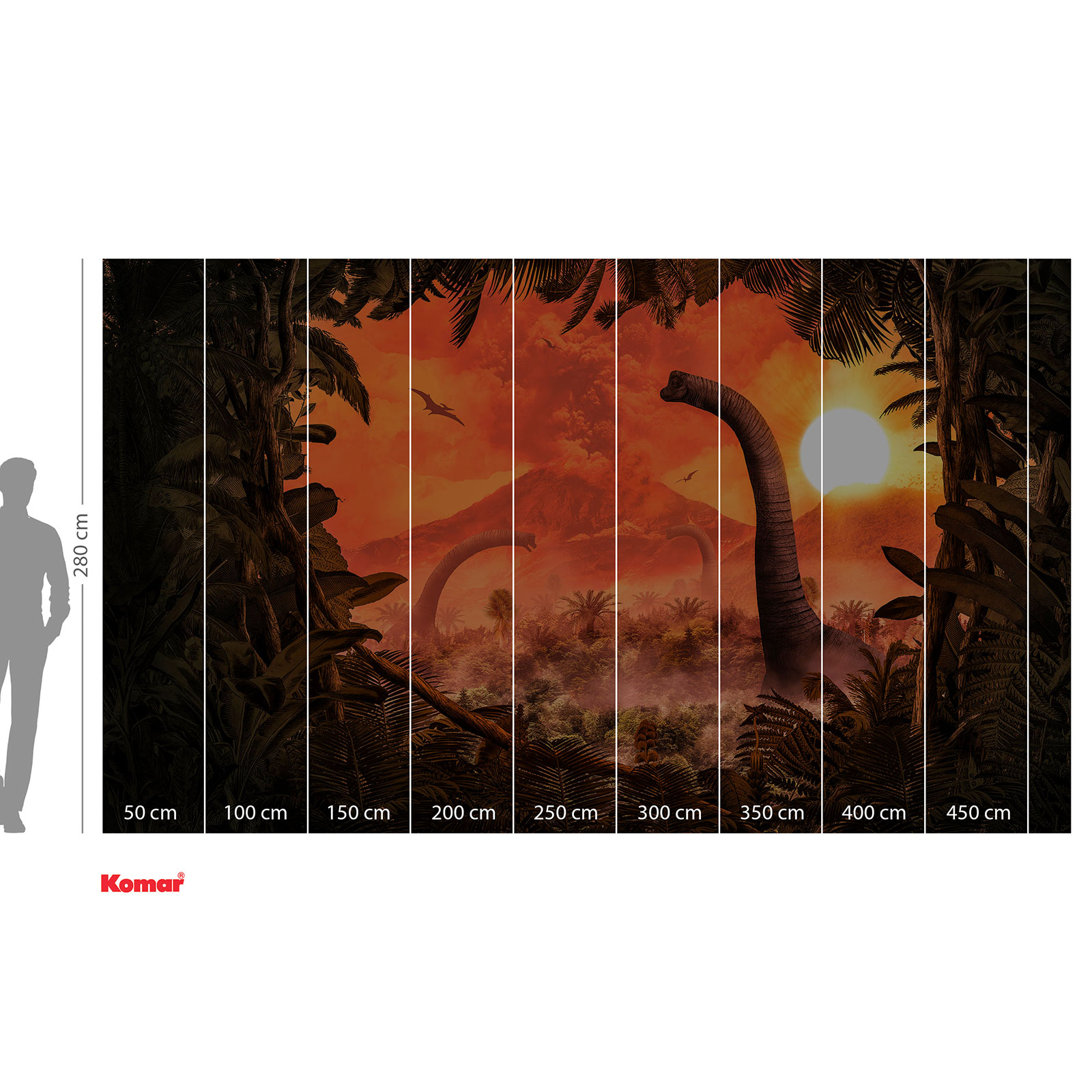 Vlies-Fototapete BRACHIOSAURUS PANORAMA - 500x280 cm
