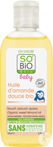 So'Bio Étic Baby Huile D'Amande Douce Sans Parfum Bio Flacon 100ml