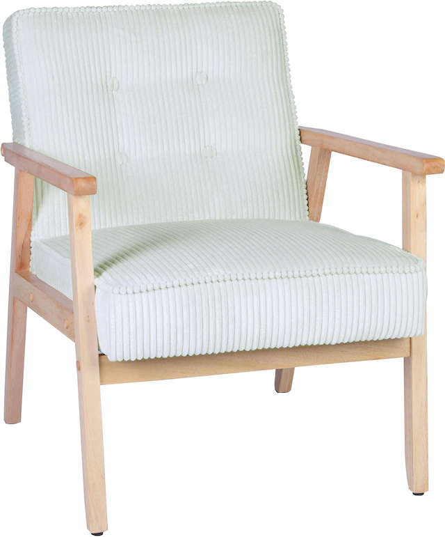Home affaire Loungesessel »MENONRI mit Armlehnen aus Massivholz« Relaxsessel, Lese-Sessel, Cocktailsessel in Cord und Webstoff