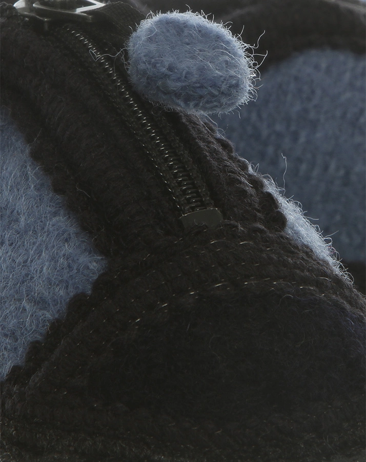 Schurwoll-Hausschuhe MINI in blau