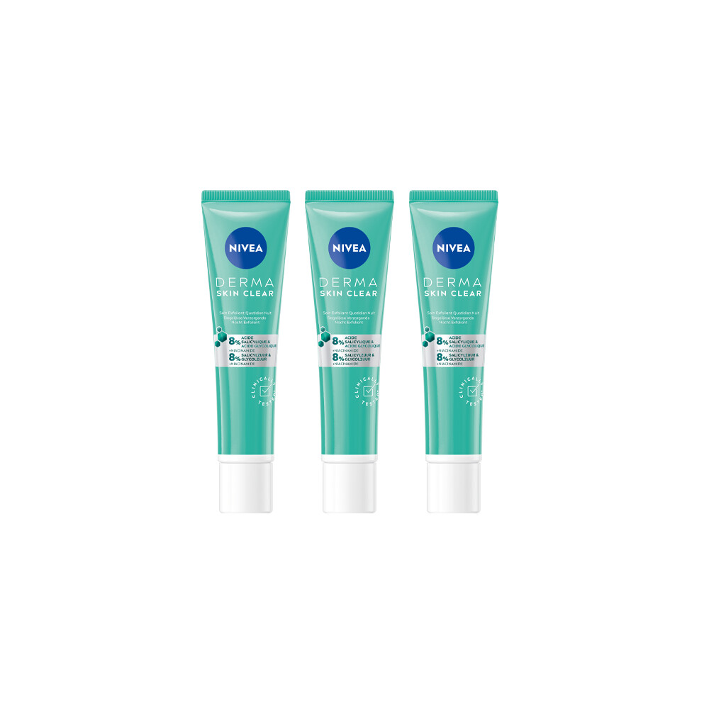 3x Nivea Derma Skin Clear Nacht Exfoliant40 ml