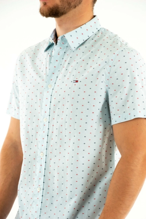 chemise manches courtes tommy jeans dm0dm13038 blanc