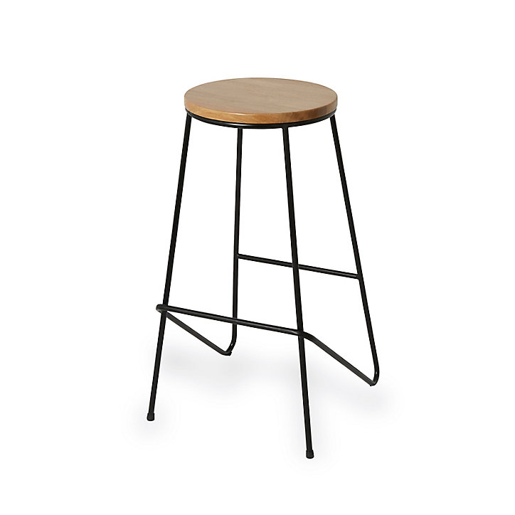 Tabouret de bar GoodHome Maloux noir
