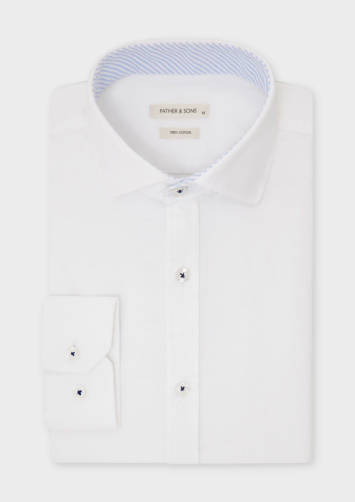 Chemise sport Slim en pinpoint de coton uni blanc