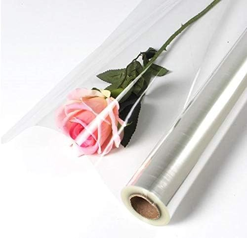 (54cmx50m) Cellophan Geschenk Folie Blumen Schmuckfolie Wrap Klarsichtfolie - Transparent