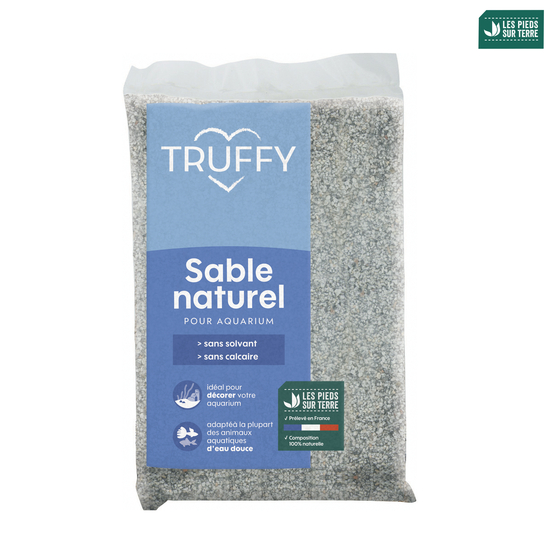Sable naturel pour aquarium d'eau douce Truffy blanc/noir 5kg
