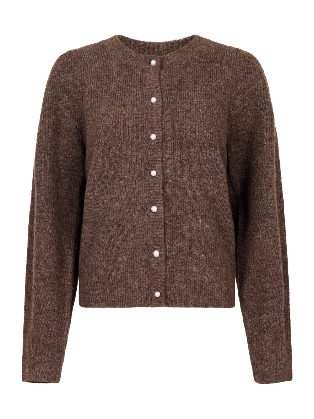 Neo Noir  Nuna strikket Cardigan - Brown Melange