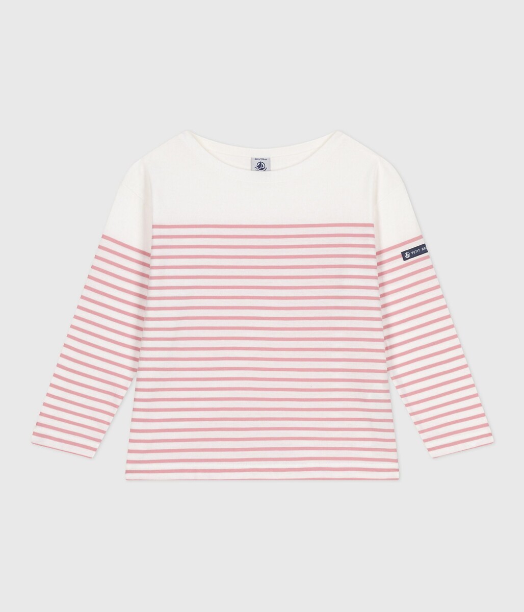PETIT BATEAU<br>Camisa azul-marinho de manga comprida, em algodão