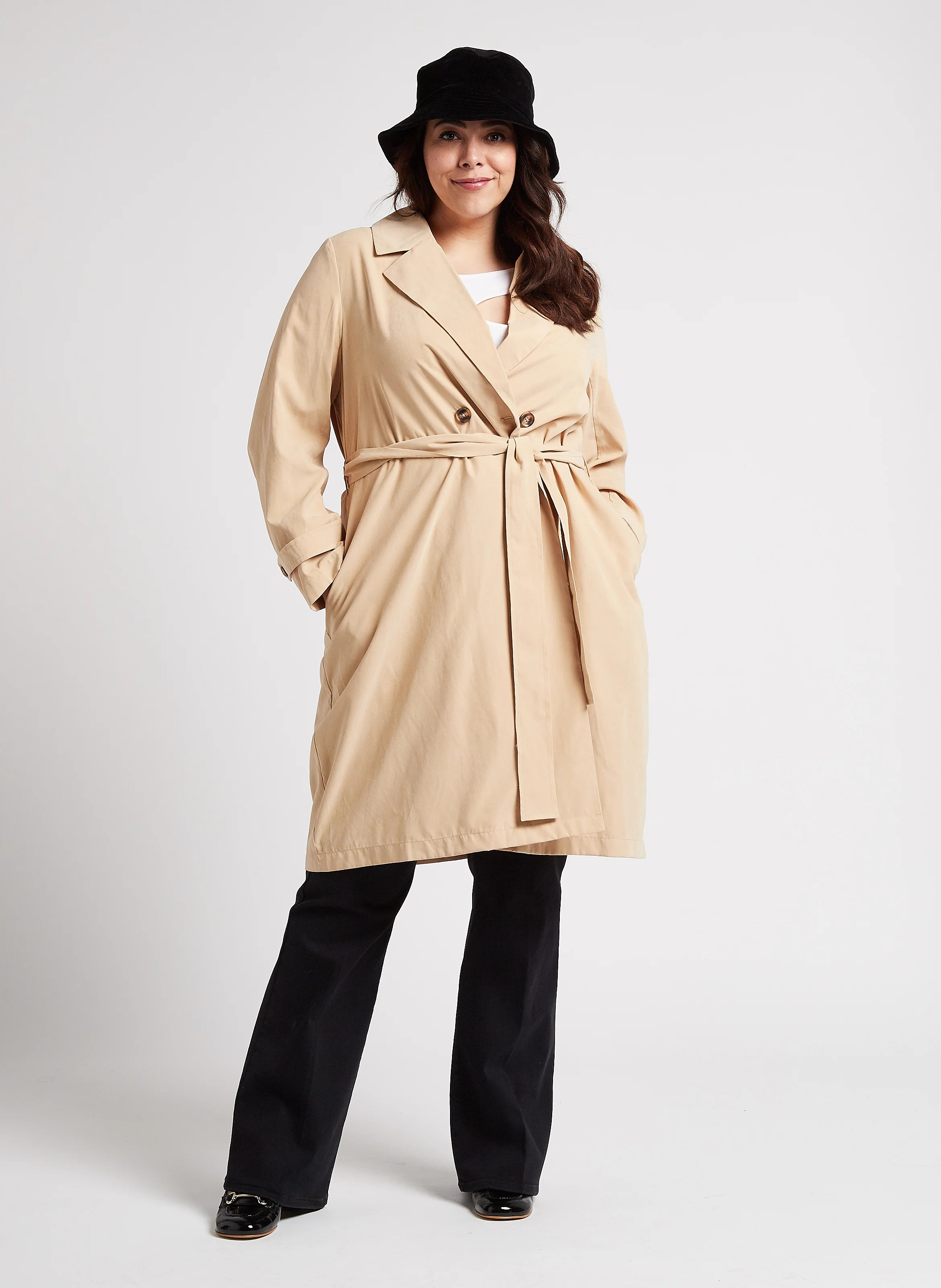 VIJULIAN - Trench-coat droit ceinturé | Marron