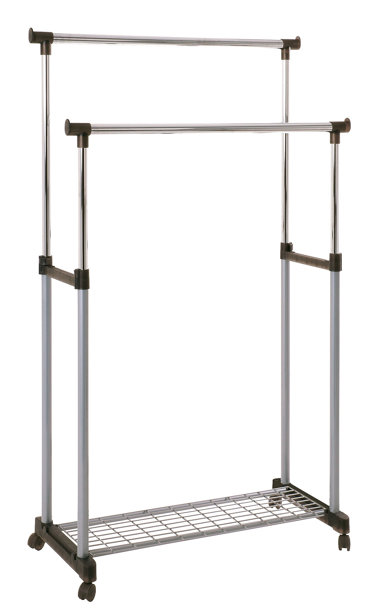Rollgarderobe 95 x 95-170 x 43 cm Metall chromfarbig