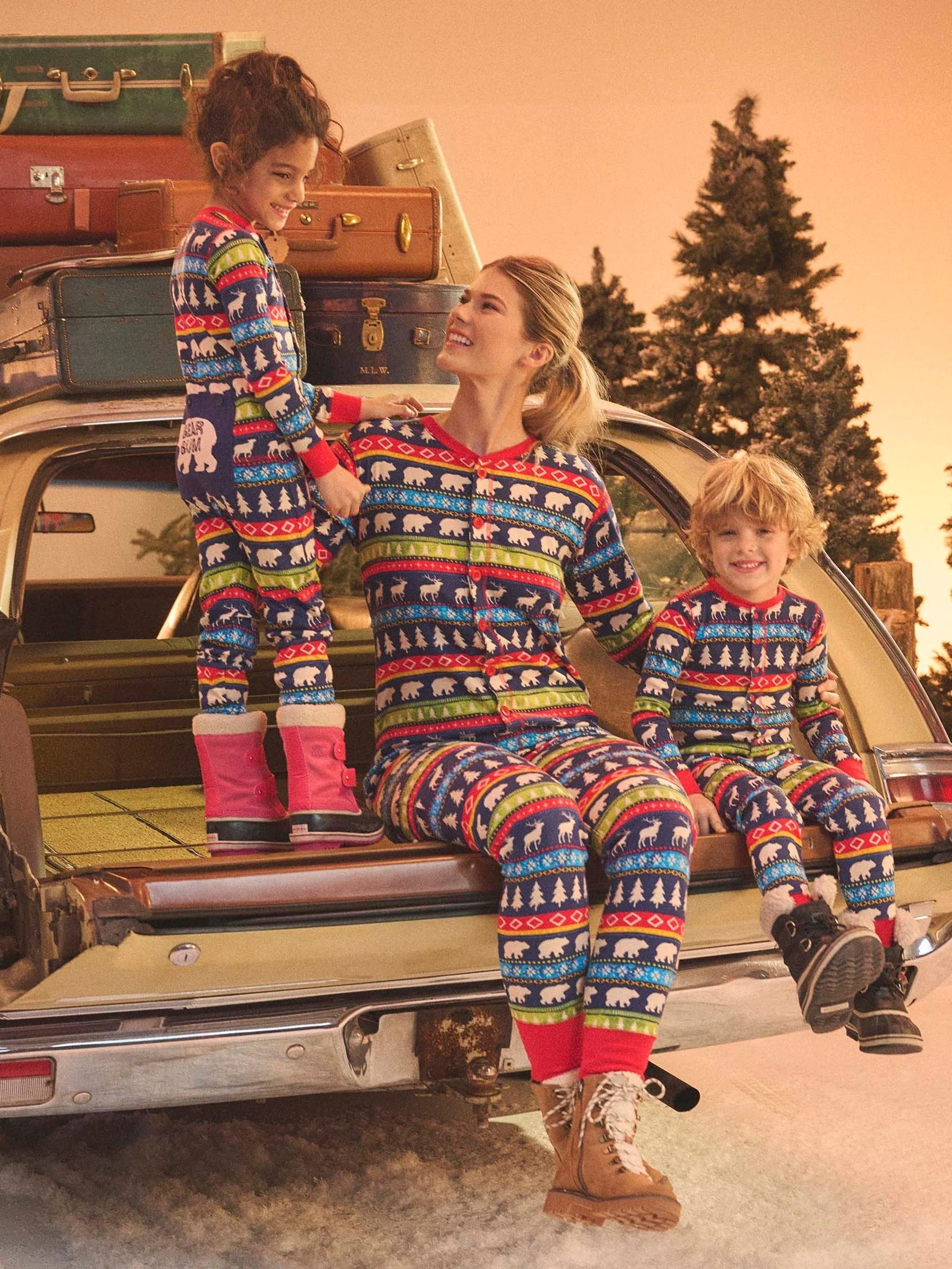 Marineblauw - Hatley Fair Isle Christmas All-In-One