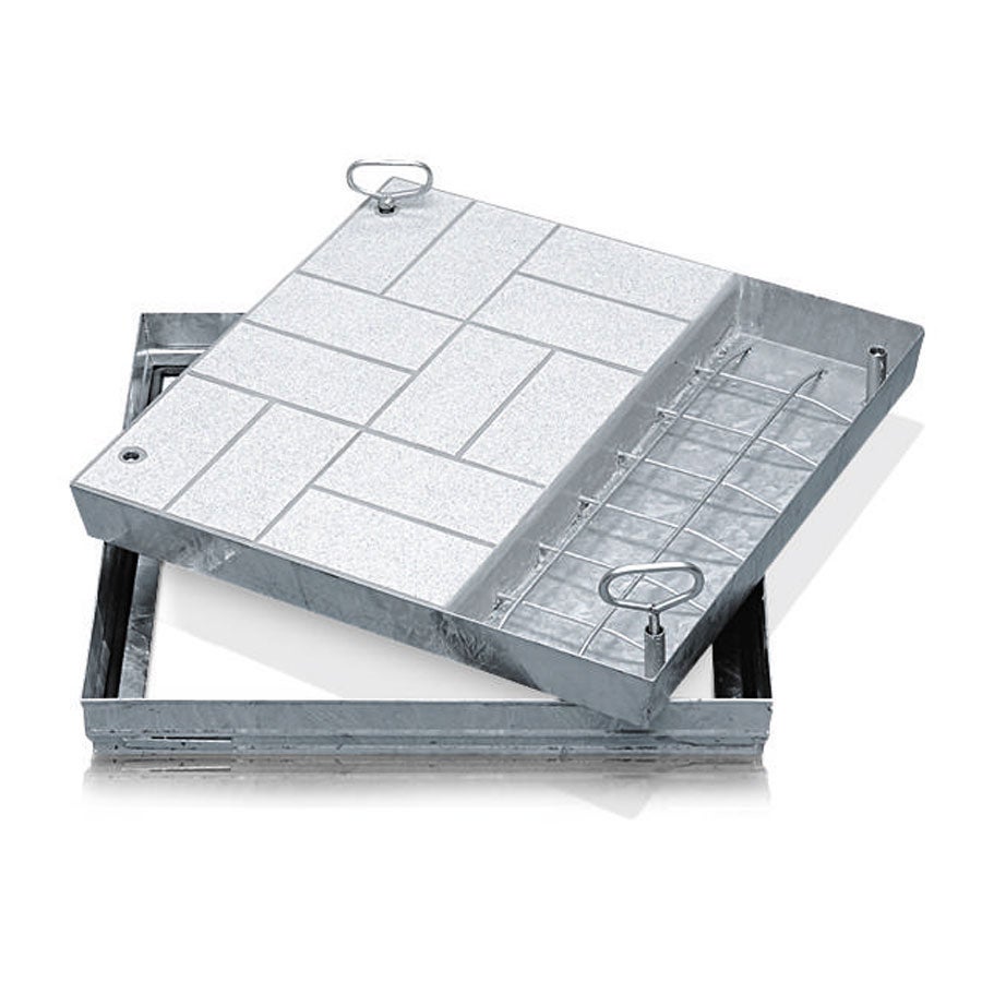Zarges stalen putdeksel met bak 1000 mm x 1000 mm