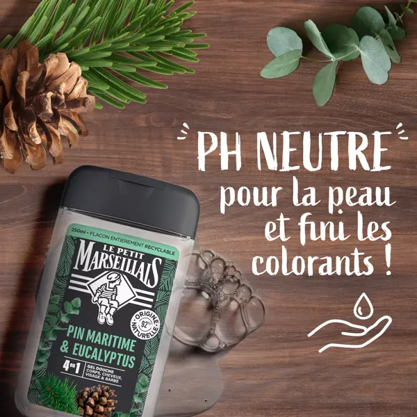Le Petit Marseillais Gel de banho masculino Pinho e Eucalipto 250ml