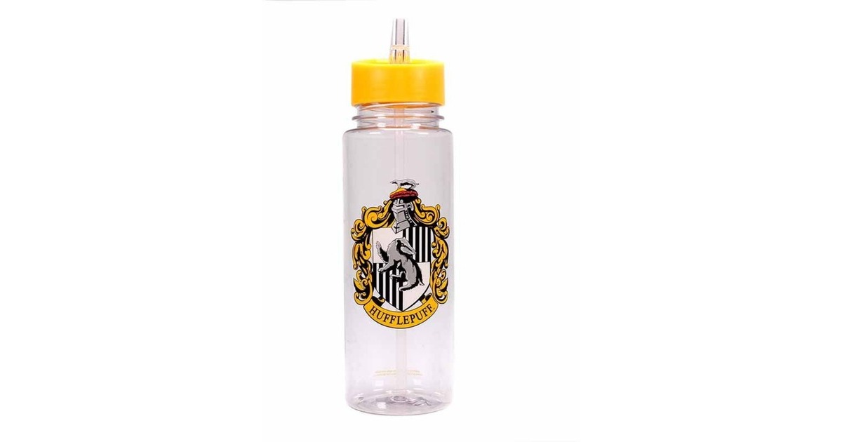 Harry Potter: Hufflepuff Plastic Water Bottle drinkfles  (Geel/transparant, 700 ml)