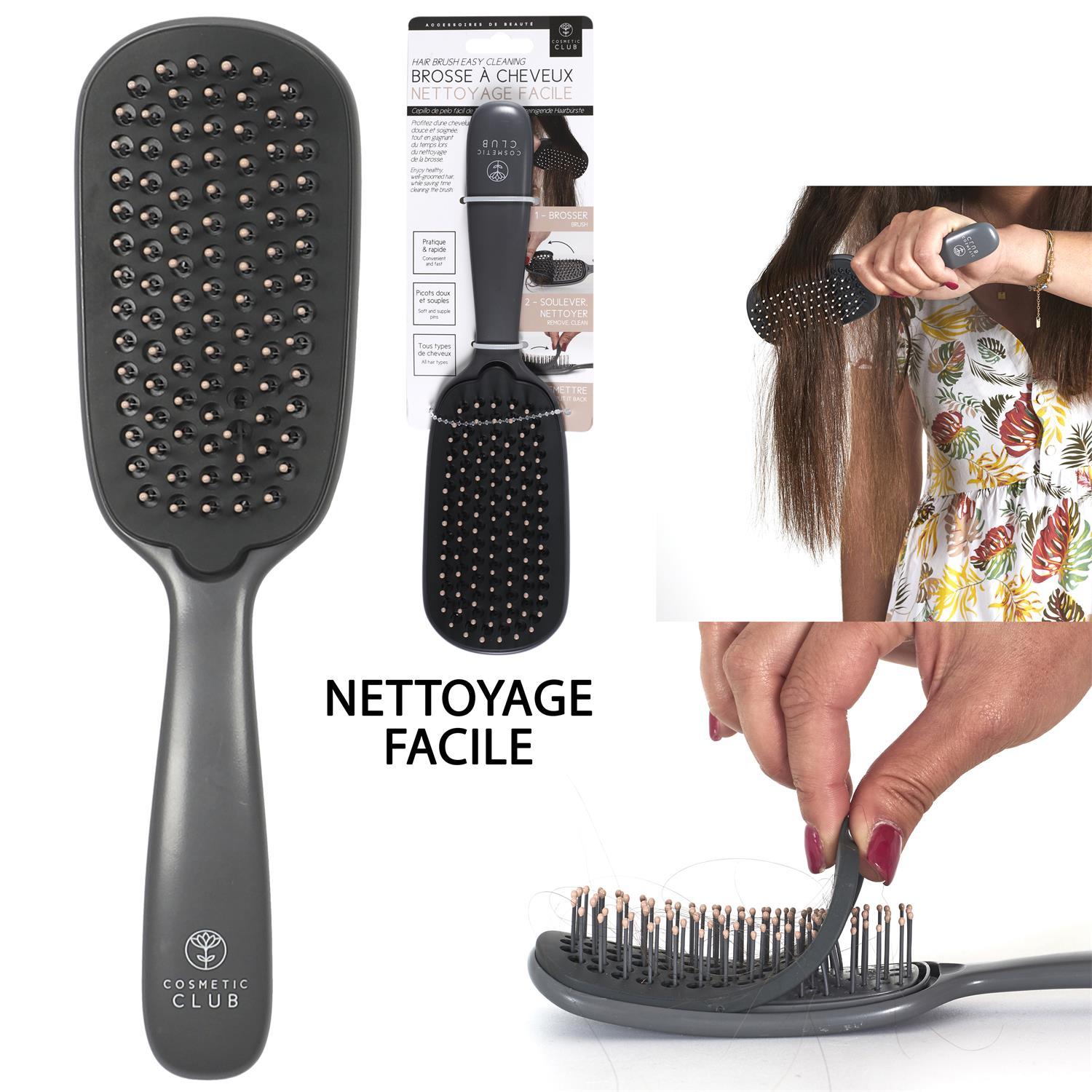 BROSSE CHEVEUX NETTOYAGE FACILE