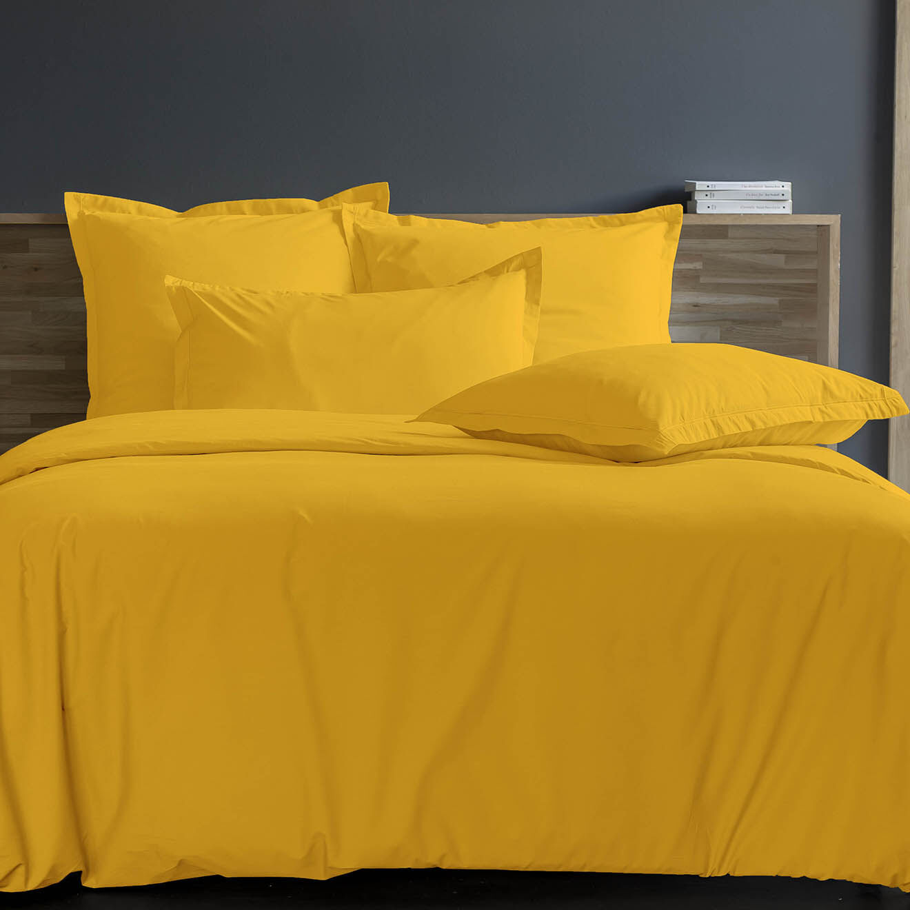 United by PDC Housse de couette 100% Percale de Coton safran