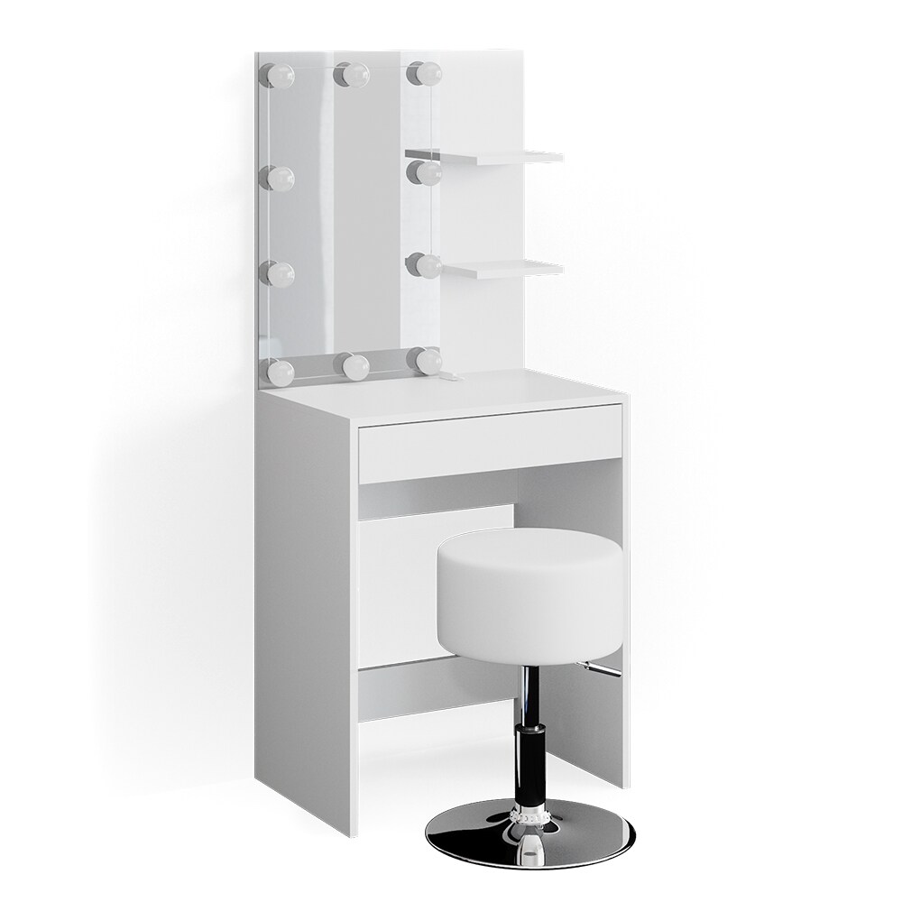 Vicco Schminktisch Frisiertisch Schminkkommode Isabelle LED-Beleuchtung + Hocker