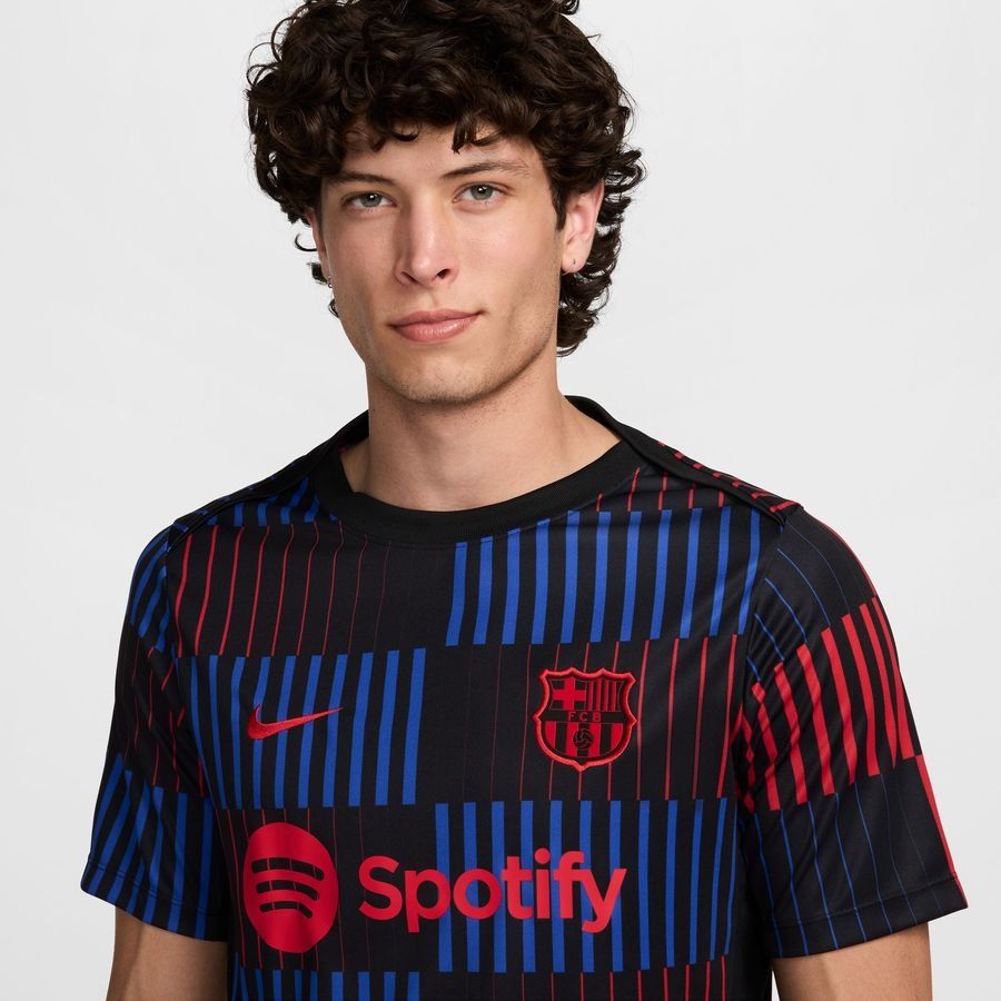 FC Barcelone T-shirt d'Entraînement Dri-FIT Academy Pro Avant-Match - Noir/Rouge
