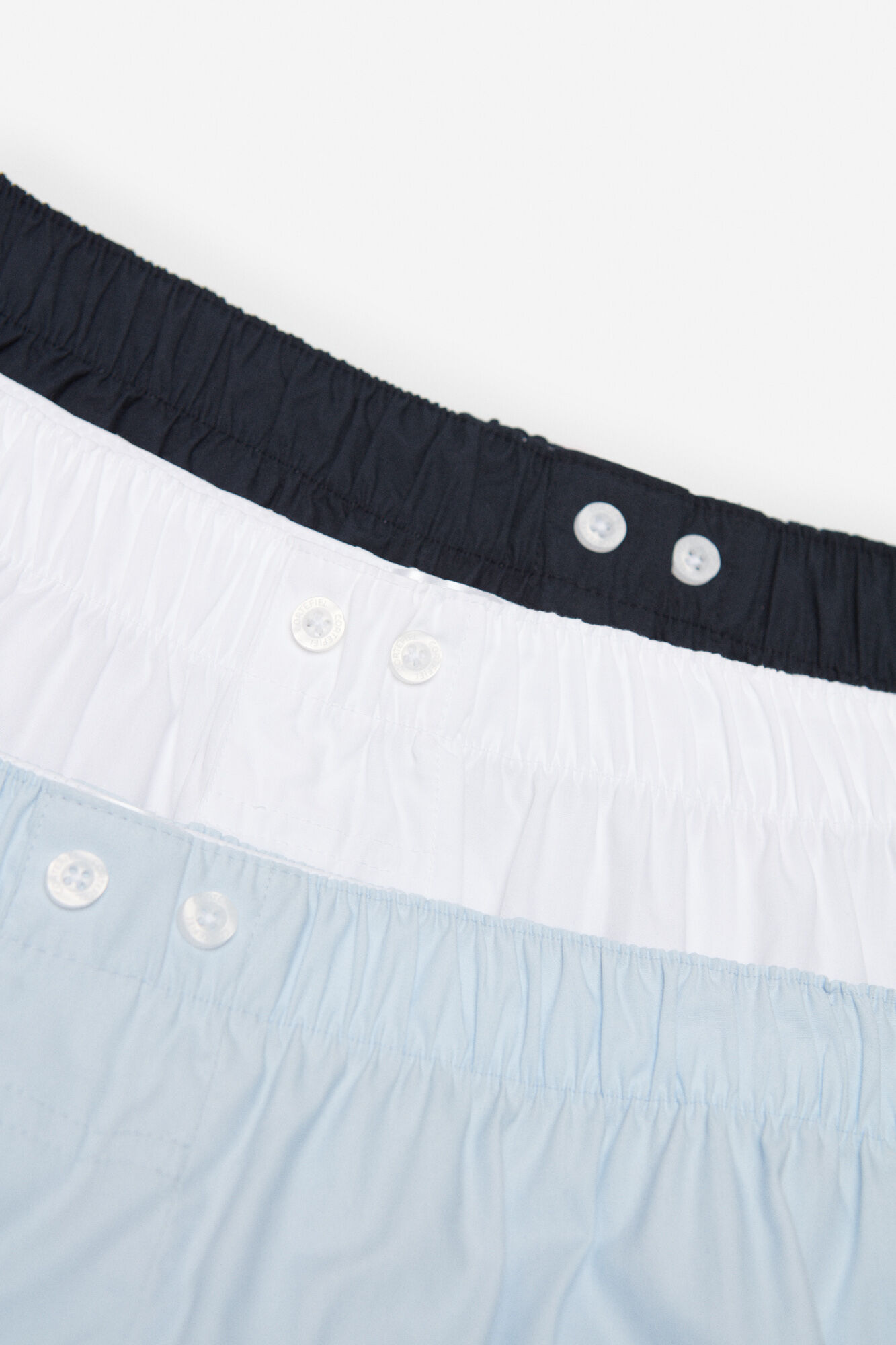 Pacote com 3 cuecas boxer de tecido - Brancas