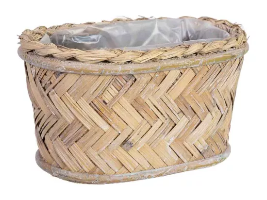 Panier ovale marron 24x13x12h cm