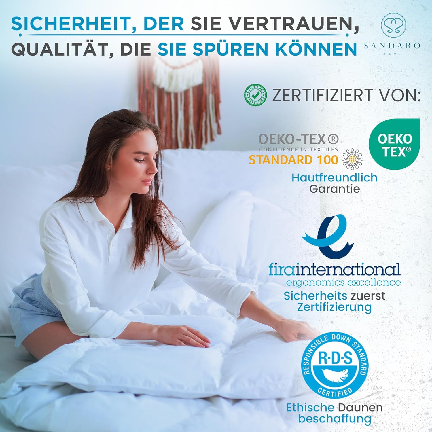 Daunendecke Winterdecke Extra Warm Daunen Decke Daunen Steppdecke Gänsedaunen 100% Natur, Öko-Tex Zertifiziert - 135x200 1600gr.