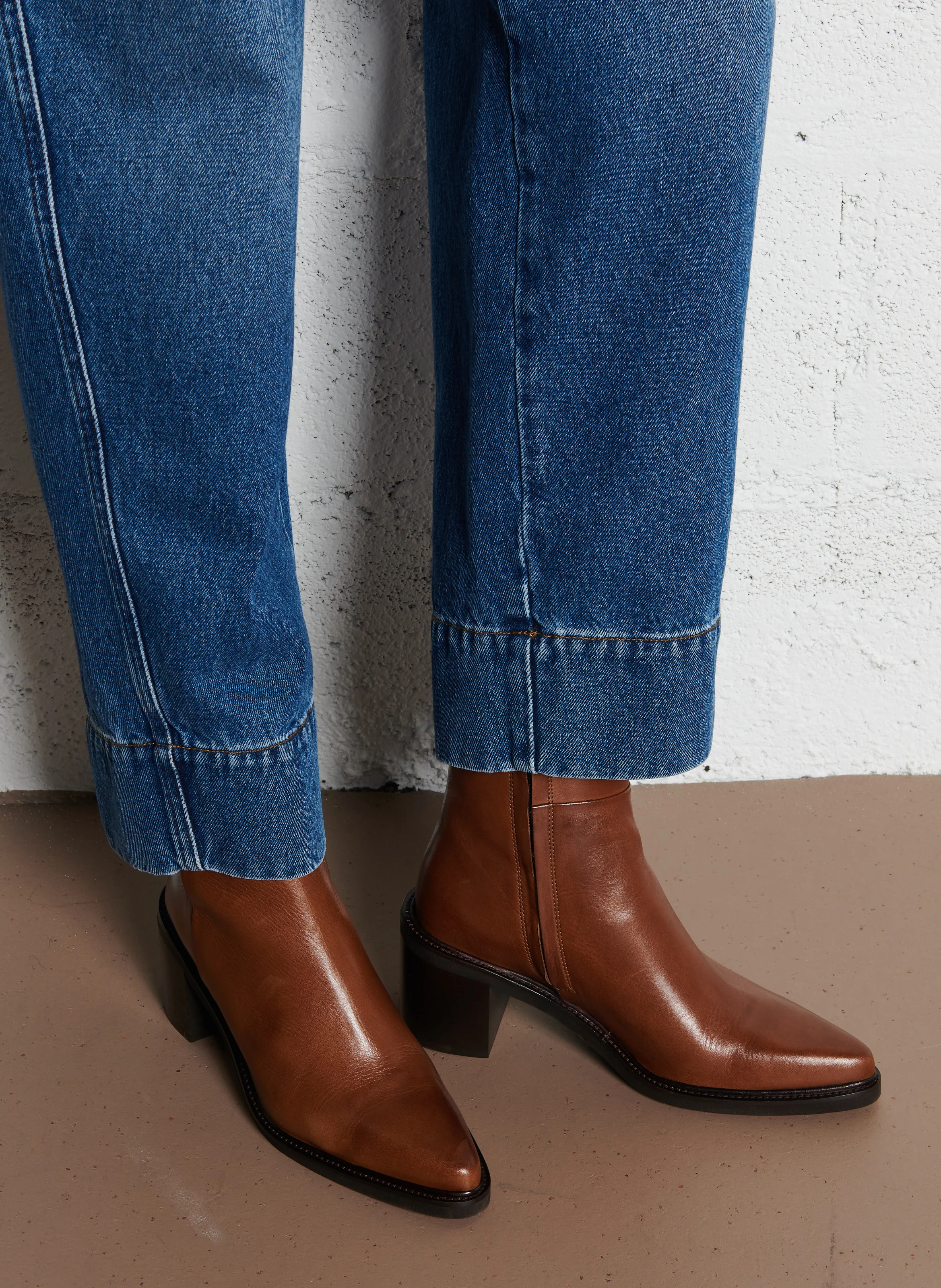 Bottines en cuir | Marron