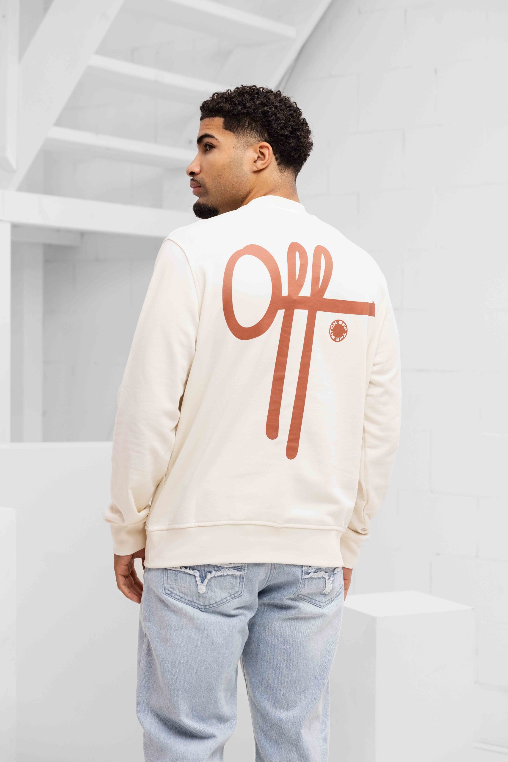 Off The Pitch Full Stop Crewneck Heren Gebroken Wit