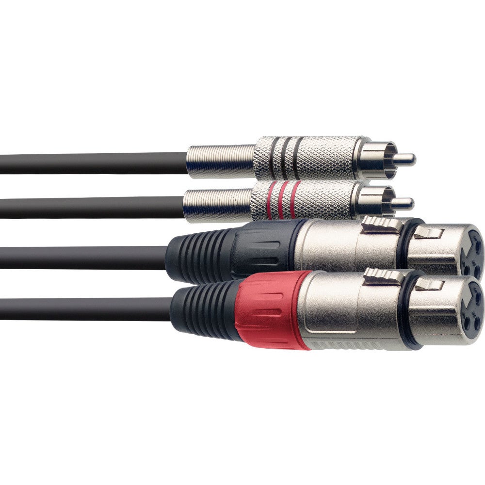 Stagg STC060CMXF 2x XLR female naar 2x RCA male kabel 60cm