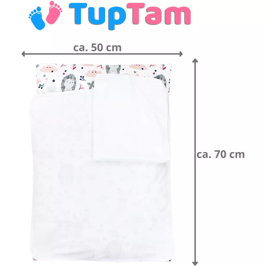 TupTam Baby Wickelauflage inkl. 2 Frotteebezügen rosaweiß
