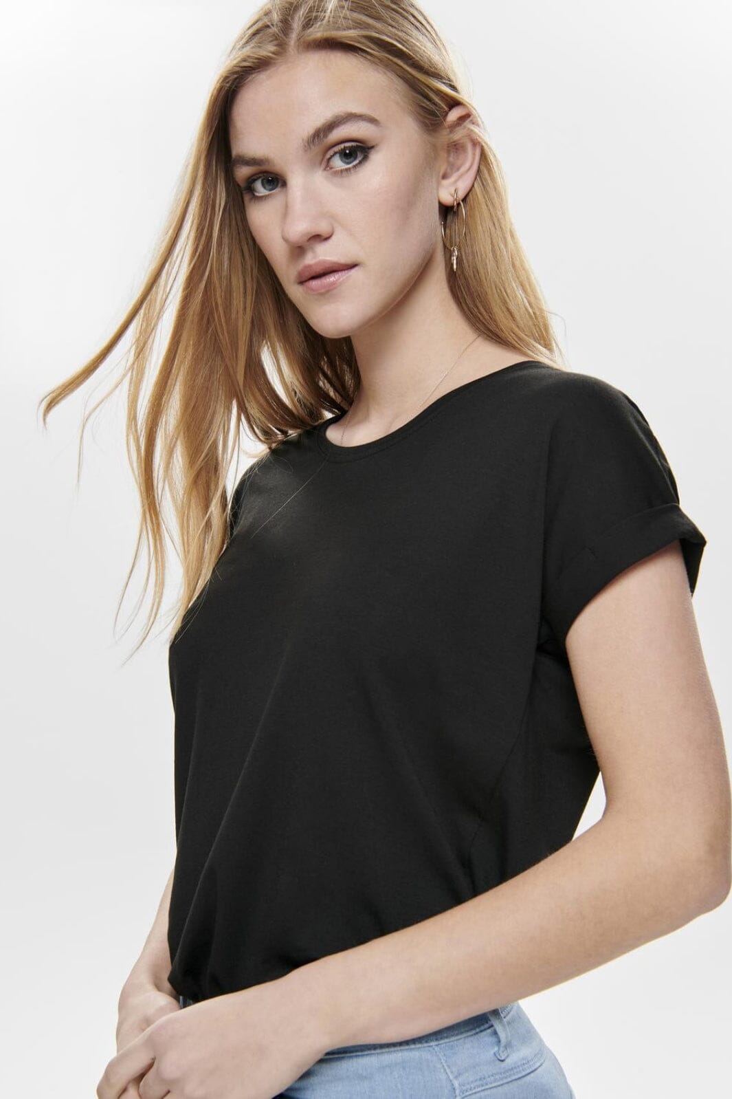 Only Onlmoster S/S O-Neck Top 2861071 black solid black