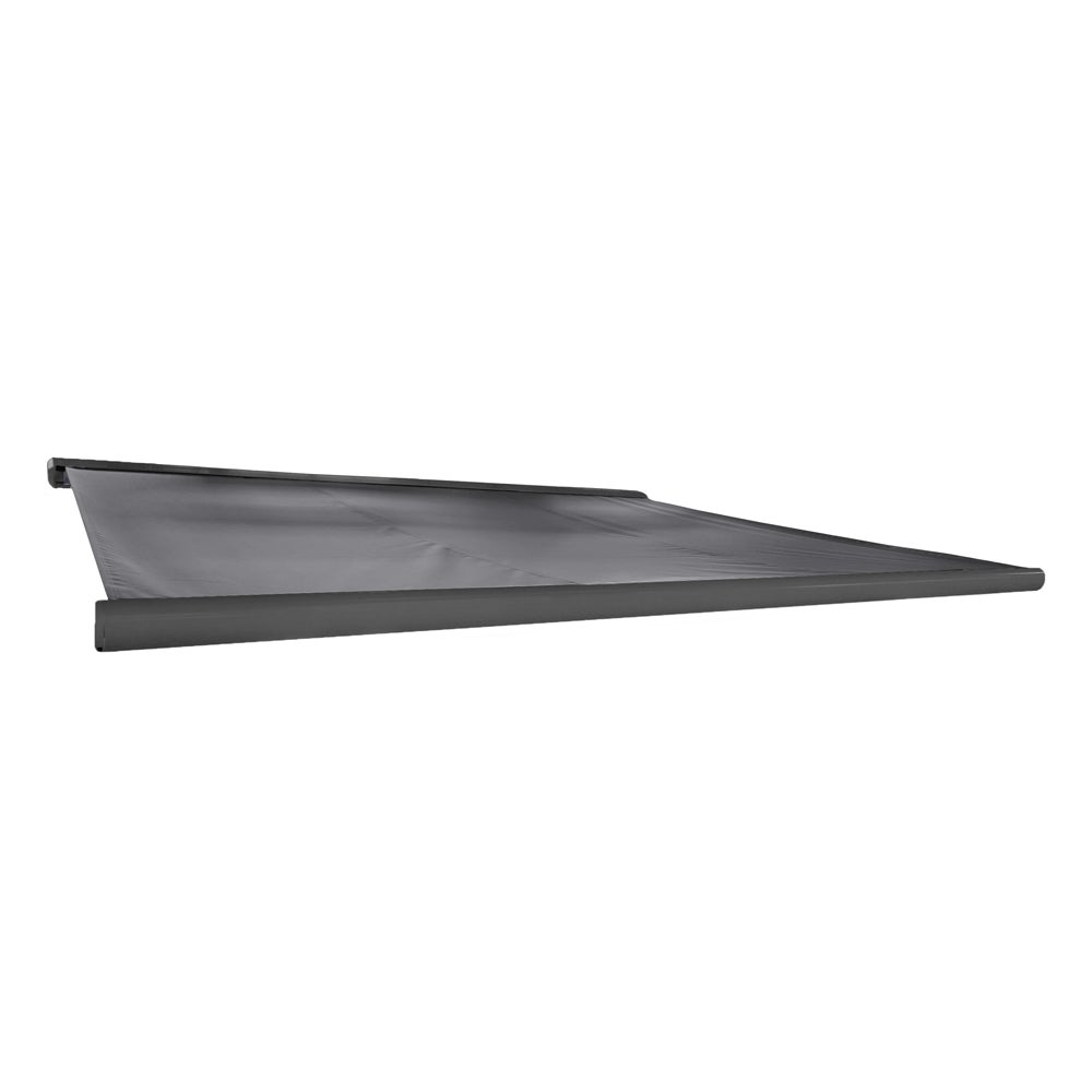 Home Deluxe - LED Full Cassette Zonnescherm ELOS - Antraciet, 395 x 300 cm - incl. wind- en zonsensor, afstandsbediening, handslinger, bevestigingsmateriaal | Terrasoverkapping, zonwering, windscherm