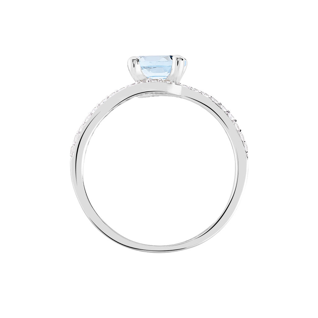 Bague Loriane Or Blanc Topaze Et Oxyde De Zirconium