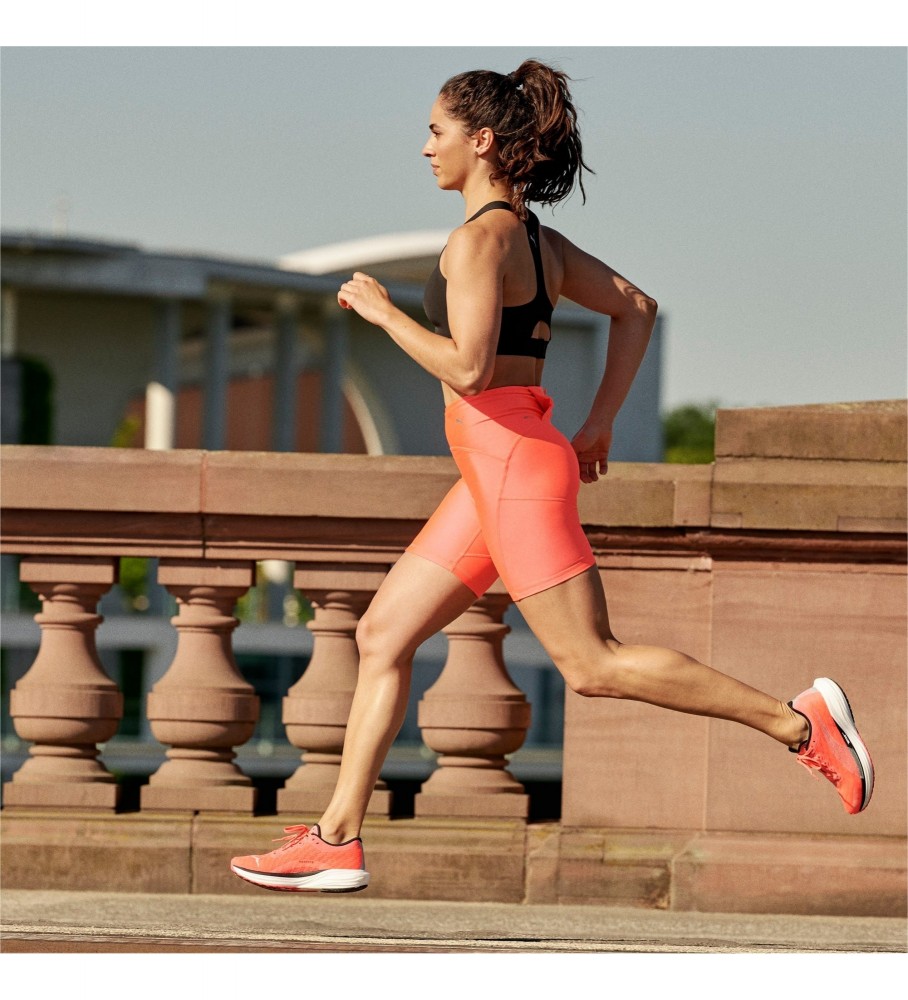 Tênis Puma Deviate Nitro 2 Wns, rosa e laranja
