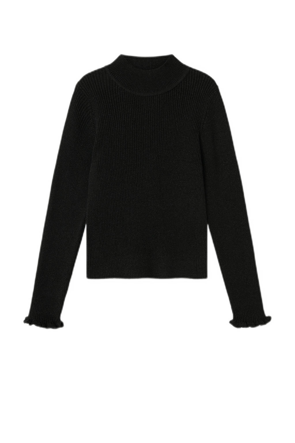 NAME IT trui NKFRIAGLITTER met ruches zwart