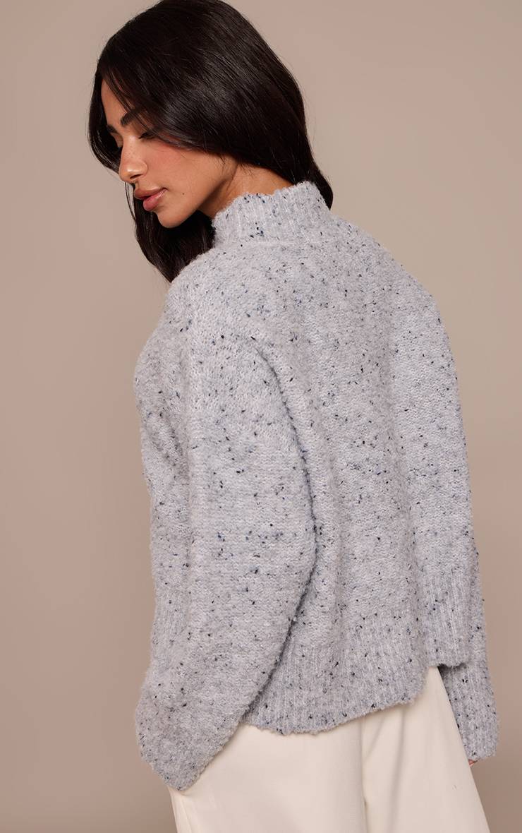 Gris Synthétiquell Oversize Chiné Gris En Maille Petite