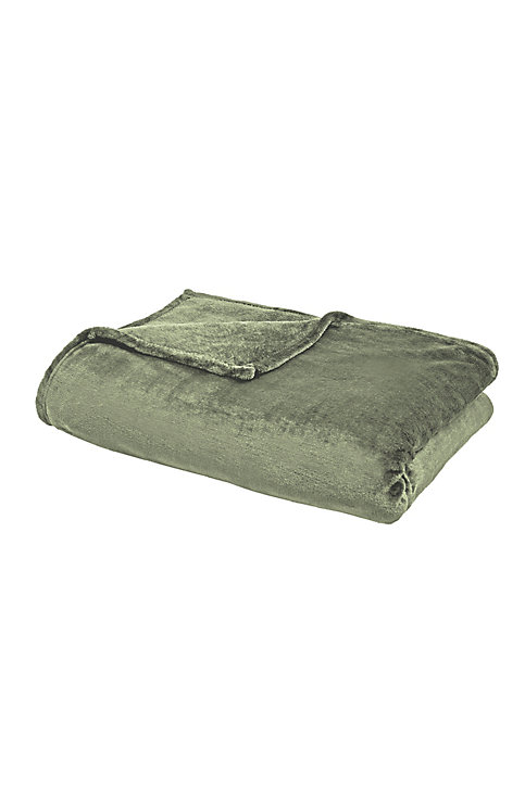 Plaid microplush vert L.150 x l.120 cm