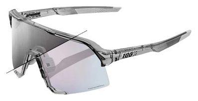 Lunettes 100% S3 Polished Translucent Grey - Rose Gold Mirror Photochromic Lens
