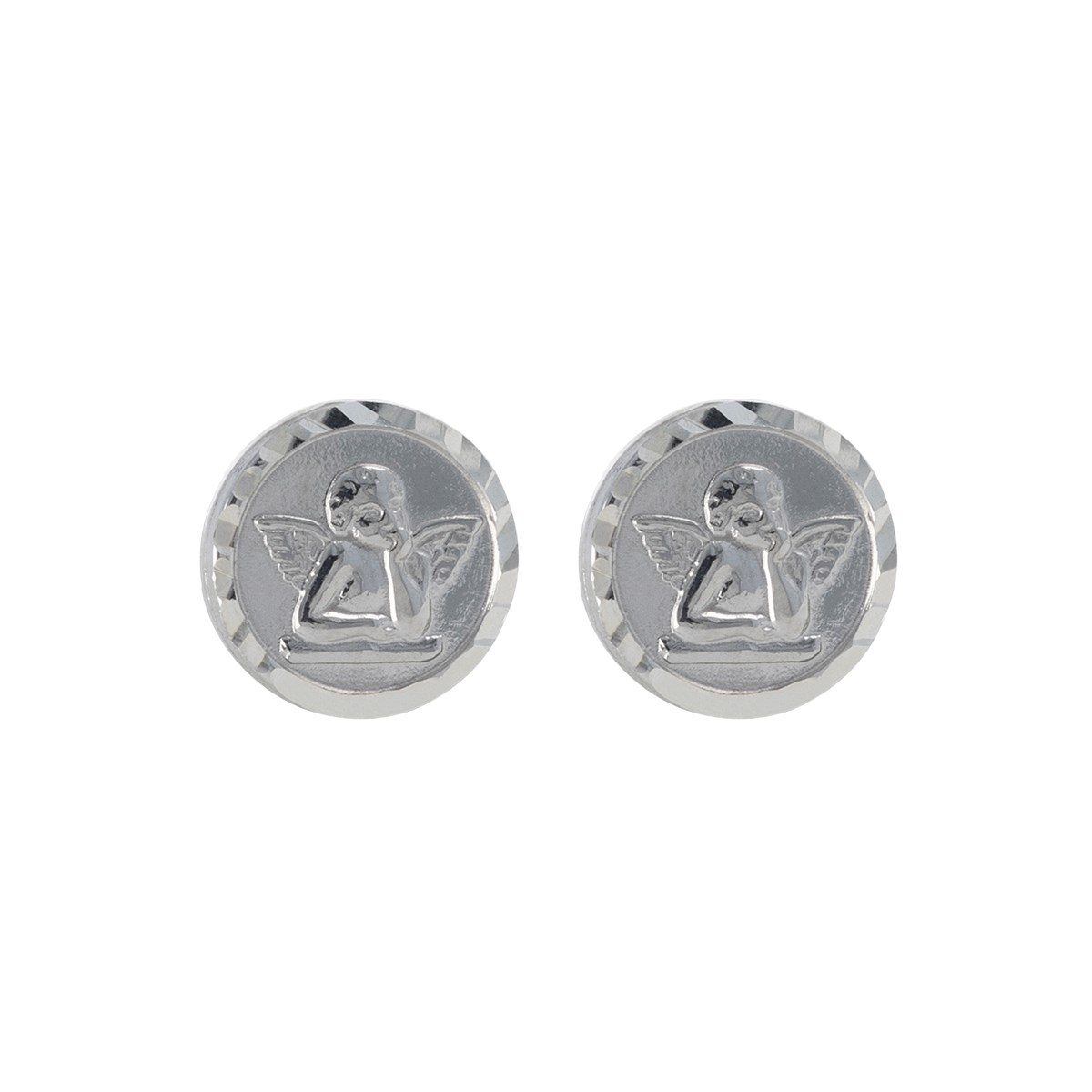 Boucles d'oreilles argent rhodié angelot